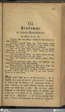 XXI. Pṙatkowaṅe na ṅeżelu Reminiscere