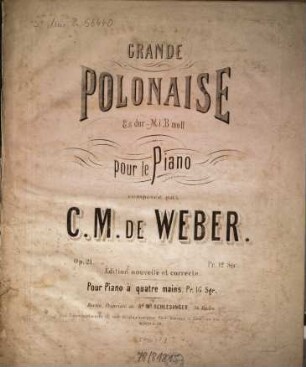 Grand polonaise : Es-Dur ; pour le piano ; op. 21