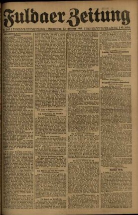 Ausgabe vom Donnerstag, den 23. Oktober 1919.