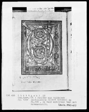 Psalter aus Waldkirch bei Freiburg — Initiale D (ixit Dominus), Folio 126 verso