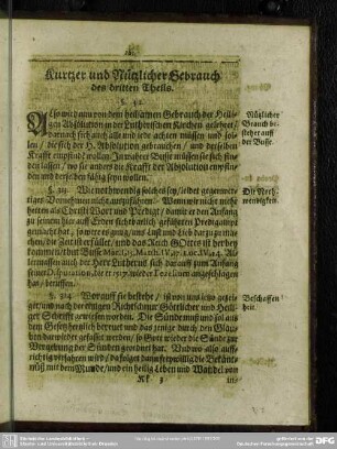 Kurtzer und Nützlicher Gebrauch des dritten Theils