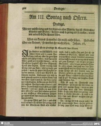 Am III. Sontag nach Ostern