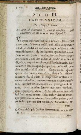 Sectio III. [De Dispositione.]