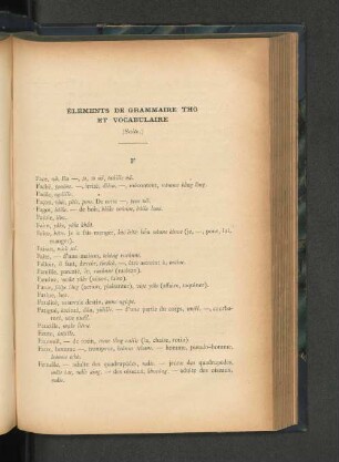 Elements de grammaire Tho et vocabulaire