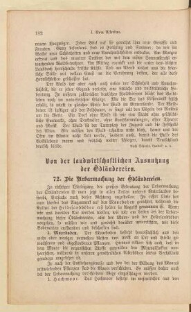Von der landwirtschaftlichen Ausnutzung der Ödländereien