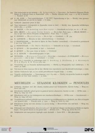 Meubelen – staande klokken – pendules (Nr. 554-676)