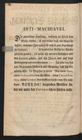 Anti - Machiavel.