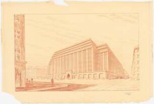 Verlagshaus des Scherl-Verlages, Berlin: Perspektivische Ansicht, Fassade