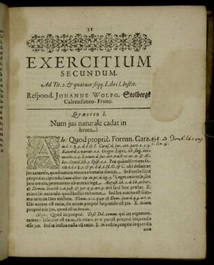 Exercitium Secundum.