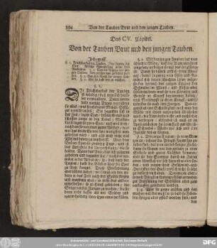 Das CV. Capitel. Von der Tauben Brut und den jungen Tauben.