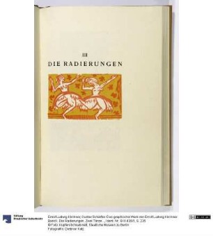 Gustav Schiefler. Das graphische Werk von Ernst Ludwig Kirchner. Band I. Die Radierungen. Zwei Tänzerinnen
