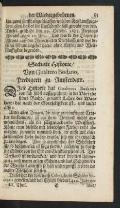 Sechste Historie/ Von Gualtero Bodano ...
