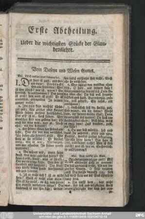 Vom Daseyn und Wesen Gottes.