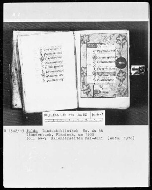 Stundenbuch — Kalenderseite Juni, Folio 7recto