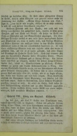 Heinrich VIII., König von England. Elisabeth