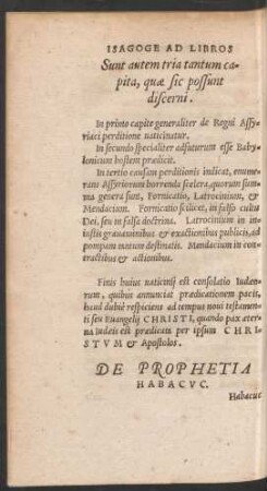 De Prophetia Habacuc.