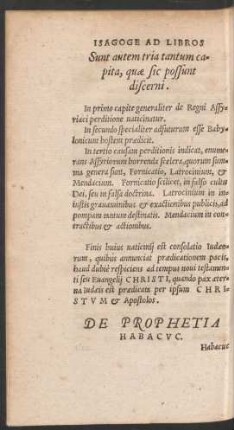 De Prophetia Habacuc.