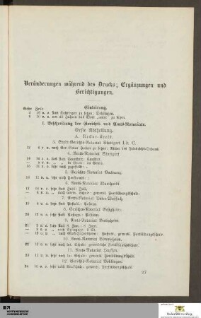 Veränderungen während des Drucks; Ergänzungen und Berechtigungen
