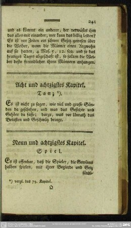 Neun und achtzigstes Kapitel. Spiel