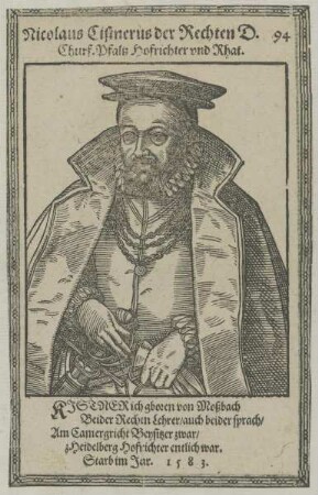 Bildnis des Nicolaus Cistnerus