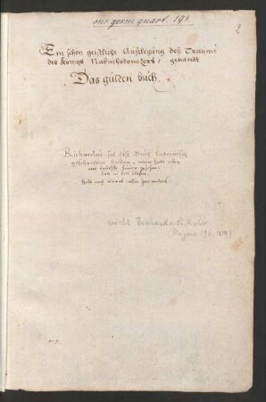 Vermerke von Daniel Sudermann