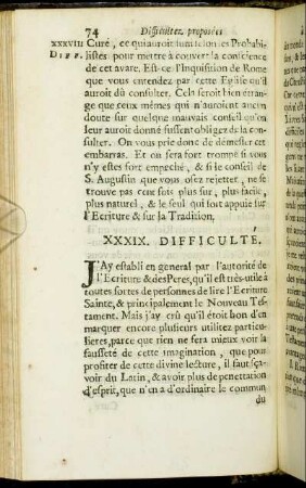 XXXIX. Difficulté. - XL. Difficulté.