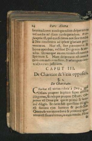 Caput III. De Charitate & Vitiis oppositis.