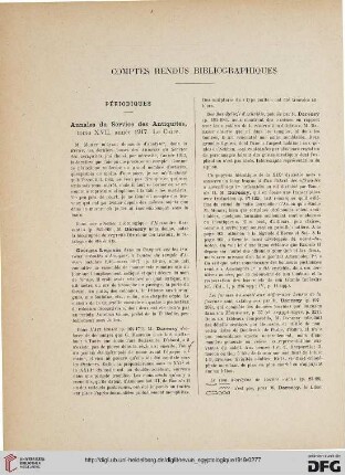 Comptes rendus bibliographiques