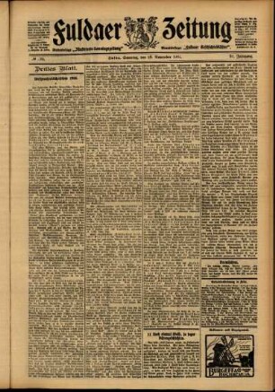 Dritte Ausgabe vom Samstag, den 25. November 1905.