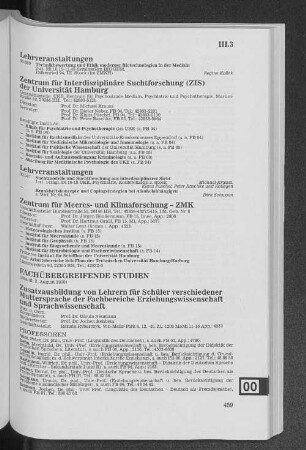 III.4 Fachübergreifende Studien