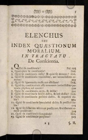 5-189, Elenchus Seu Index Quaestionum Moralium.