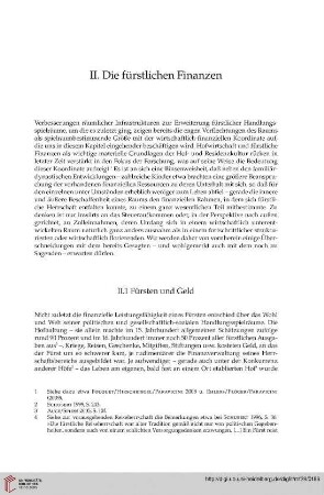 II. Die fürstlichen Finanzen