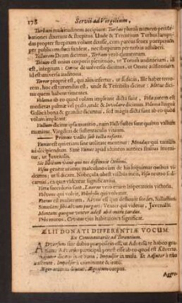 Aelii Donati Differentiae Vocum. Ex Commentariis ad Terentium.