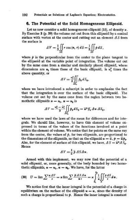 6. The Potential of the solid homogeneous ellipsoid.