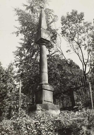Dresden-Loschwitz, Winzersäule - Denkmal, dem Weinbau gewidmet, in Gestalt einer ca. 7 m hohen Säule