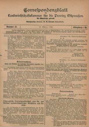 Nummer 41. 10. Oktober 1900.