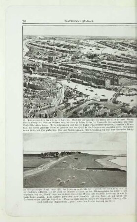 30. Eingedeichte Nordseemarsch, im Hintergrund die Halligen Gröde und Langnes