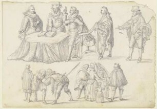 Figurenstudien mit drei Genreszenen
