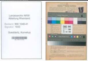 Entnazifizierung Kornelius Goeddertz , geb. 28.09.1919 (Tapetendrucker)