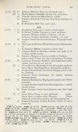 361-367, Matrikel 27070-27234 (1675-1676)