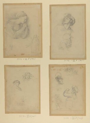 Zwinger. 4 Figurenstudien zu den Faust-Illustrationen in "Minerva", Jg. 20 (1828)
