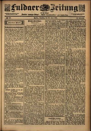 Zweite Ausgabe vom Samstag, den 21. Juni 1902.