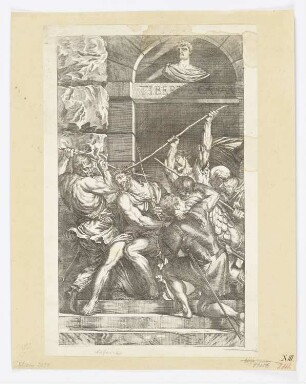 Dornenkrönung Christi, aus: "Opera selectiora quae Titianus Vecellius Cadubriensis et Paulus Calliari Veronensis inventarunt et pinxerunt"