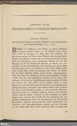 Zweites Buch: Humanismus Und Reformation
