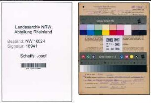 Entnazifizierung Josef Scheffs, geb. 21.08.1906 (Konstrukteur)