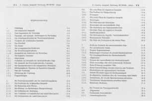 II-IV, Inhaltsverzeichnis