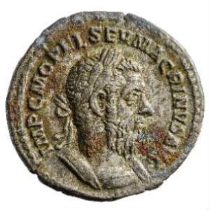 Münze, Denar, 217 - 218 n. Chr.