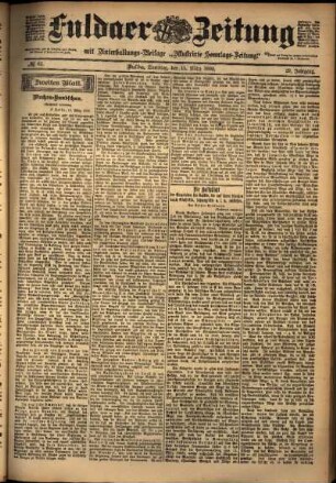 Zweite Ausgabe vom Samstag, den 15. März 1902.