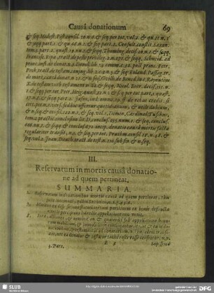 III. Reservatum in mortis causa donatione ad quem pertineat