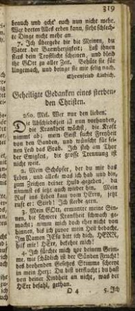 Geheiligte Gedanken eines sterbenden Christen
